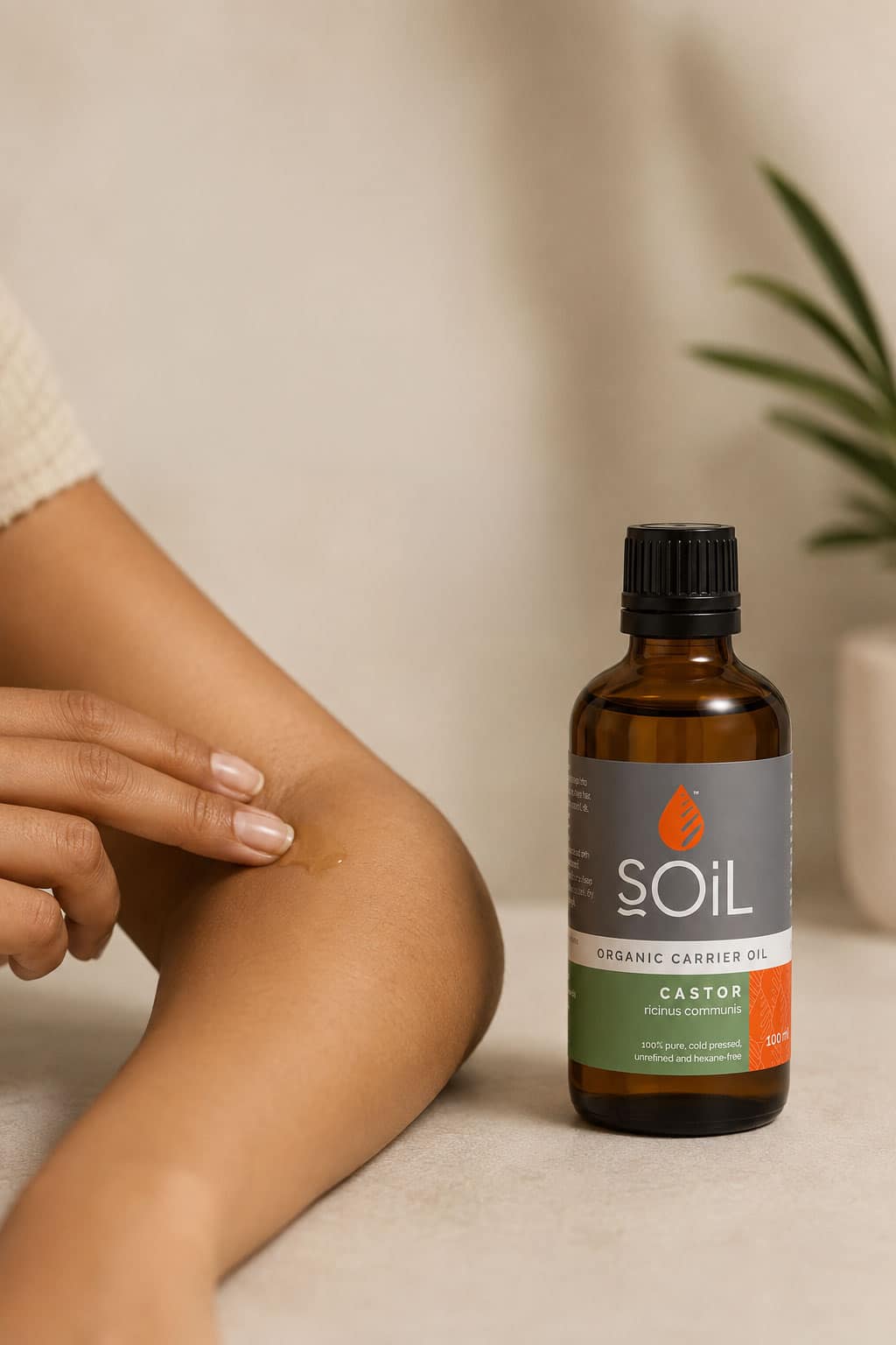 Soil Organics Aromatherapy and Skincare castor oil patch test forearm
